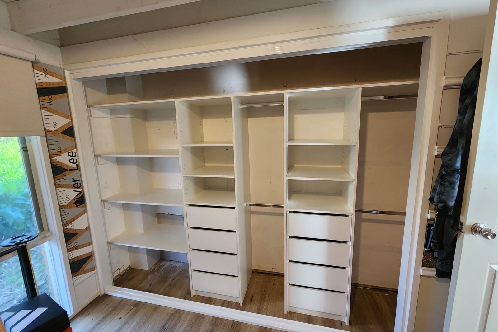Fitting shelving into a robe